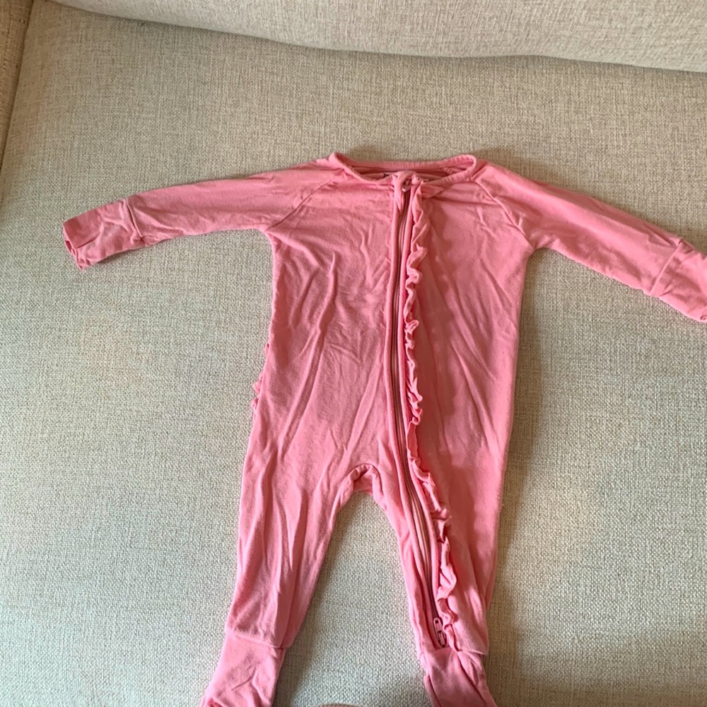 Little Sleepies bamboo zippy pink ruffle